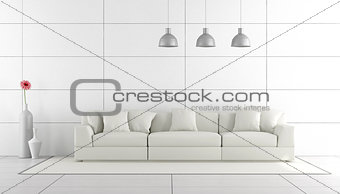 white modern living room
