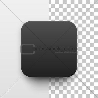 Black Blank App Icon Button Template