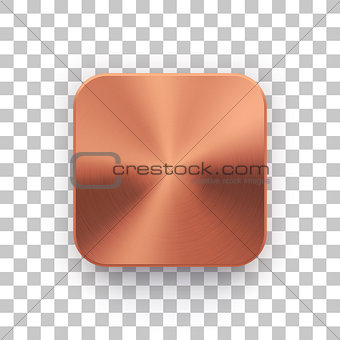 Bronze App Icon Template with Metal Texture