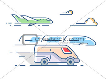 Air, road and rail transport