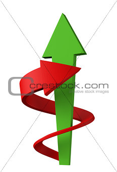 Red and green arrows race