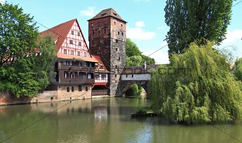 Henkersteg (Handman's bridge) in Nuremberg, Franconia