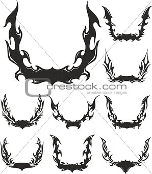Set of flaming wreaths