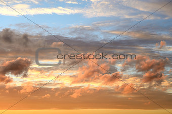 Cloud sky at sunset.