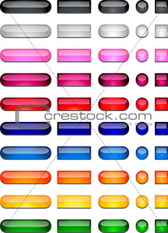 Set of colorful web button