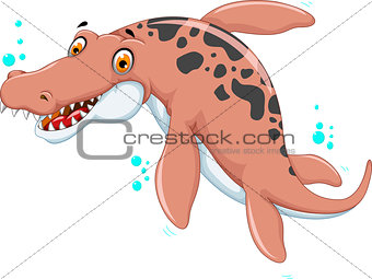 Swimming dinosaur cartoon for you design