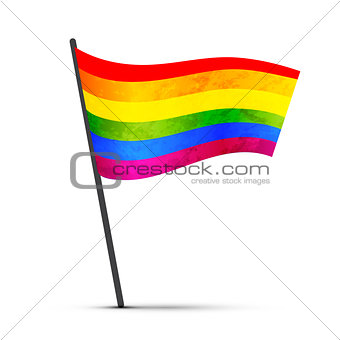 LGBT flag on a pole