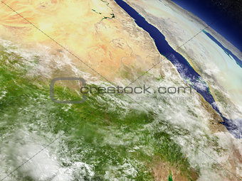 Sudan and South Sudan from space