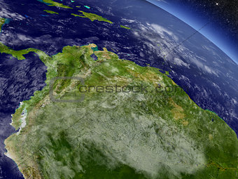 Colombia and Venezuela from space