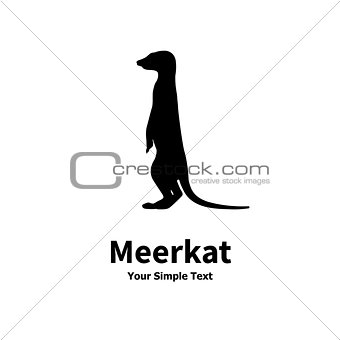 Vector illustration of a silhouette standing meerkat