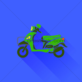 Green Scooter Silhouette