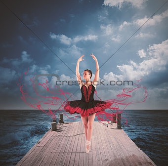 Dancer on a floating dock