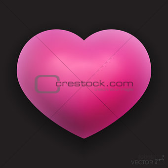 Vector Dimensional Pink Shaded Heart Symbol Illustration