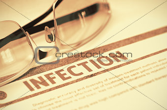 Diagnosis - Infection. Medicine Concept. 3D Illustration.