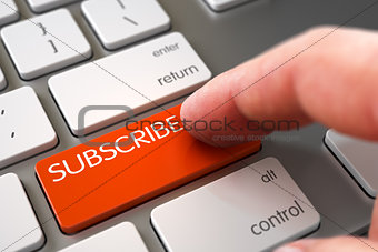 Subscribe - Keyboard Key Concept. 3D Illustration.