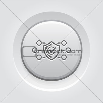 Protection and Safety Icon. Grey Button Design.