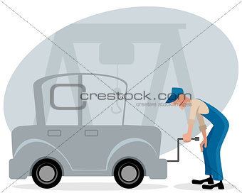 Mechanic and car