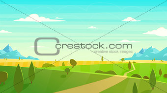 Natural landscape Cartoon vector illustration