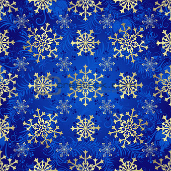 Seamless dark blue christmas pattern