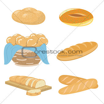 Bread and bakery icons set