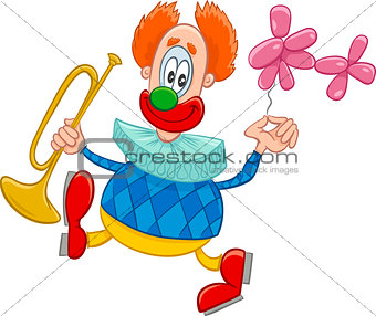 clown with trumpet cartoon