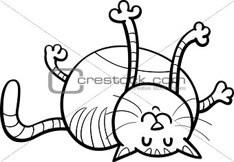 happy cat coloring page