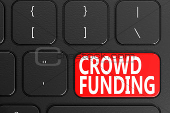 Crowd Funding on black keyboard