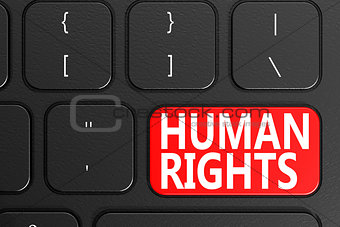 Human Rights on black keyboard