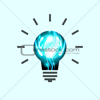 Light Bulb. Vector Pictogram. Lamp Icon