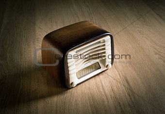 Vintage radio on a desk