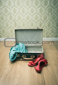 Glamour woman packing