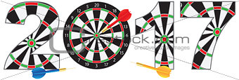 2017 New Year Number Outline Dartboard