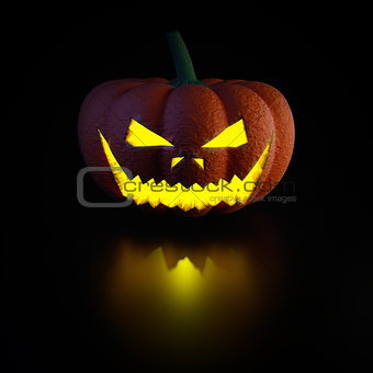 3d illustration pumpkin lamp