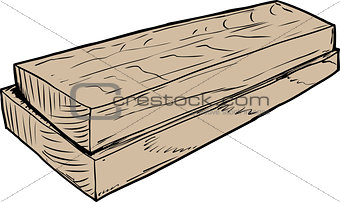 Sketch of wooden boards