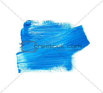 Blue vector watercolor paint stain