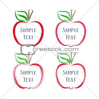 Colorful vector brush strokes apples