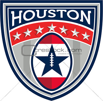 American Football Houston Stars Stripes Crest Retro