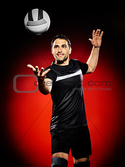 volley ball player man isolated