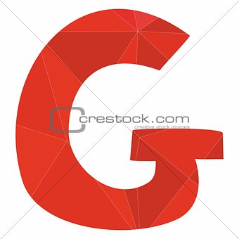 G red alphabet vector letter isolated on white background