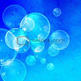 Watercolor background with bubbles