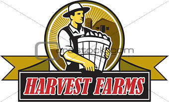 Organic Farmer Harvest Farms Circle Retro
