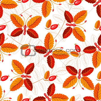 Seamless autumnal pattern with butterflies