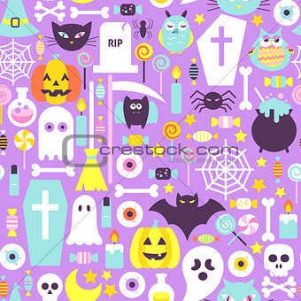 Halloween Modern Colors Seamless Pattern