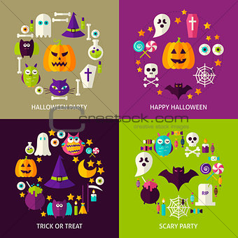 Happy Halloween Concepts Set