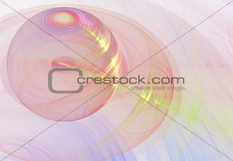 Pink transparent ball with yellow Ray