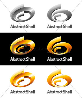Abstract Spriral Shell Vector Logos and Icons