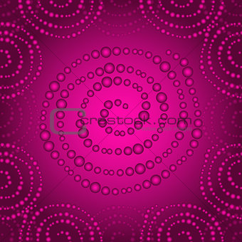 Purple seamless pattern with gradient dots spirals
