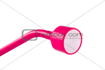 Pink watering nozzle isolated on white background