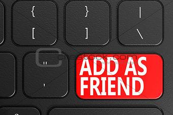 Add as friend on black keyboard