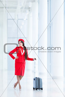 Stewardess with luggage